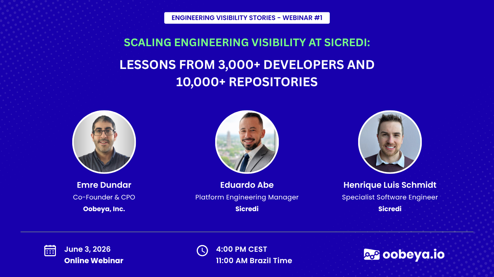 Engineering Visibility Stories #1 webinar visual
